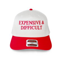 Load image into Gallery viewer, Expensive & Difficult - Natural & Red Structured Trucker Hat
