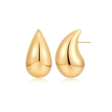 Load image into Gallery viewer, 18k gold-filled large waterdrop statement drop earrings for women