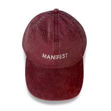 Load image into Gallery viewer, Manifest hat styled on model women, motivational embroidered cap, on model styled