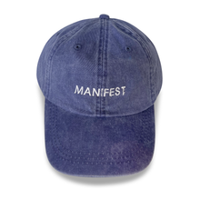 Load image into Gallery viewer, Manifest hat styled on model women, motivational embroidered cap, side view