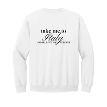 Load image into Gallery viewer, Take Me To The Hamptons Sweatshirt for women, graphic apparel gift, close-up detail