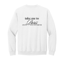 Load image into Gallery viewer, Take Me To The Hamptons Sweatshirt for women, graphic apparel gift, flat lay