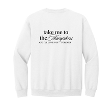 Load image into Gallery viewer, Take Me To The Hamptons Sweatshirt for women, graphic apparel gift, worn look