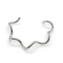 Load image into Gallery viewer, gold wave cuff bracelet women, tarnish-resistant fluid sculptural open cuff