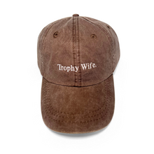 Load image into Gallery viewer, Trophy Wife embroidered cap women, funny baseball hat adjustable cotton, flat lay