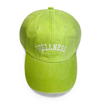 Load image into Gallery viewer, wellness embroidered cap women, bold health lifestyle adjustable hat, flat lay