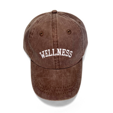 Load image into Gallery viewer, wellness embroidered cap women, bold health lifestyle adjustable hat, close-up detail