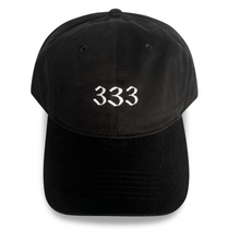 Load image into Gallery viewer, Angel Numbers hat styled on model, spiritual embroidered cap women, side view