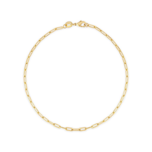 Load image into Gallery viewer, 18k gold-filled paper clip link chain anklet for women