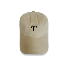 Load image into Gallery viewer, Zodiac Sign Aries embroidered khaki dad hat