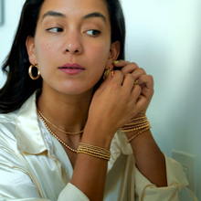 Load image into Gallery viewer, gold daily stack jewelry set women, tarnish-resistant everyday layering necklaces