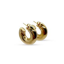 Load image into Gallery viewer, 18k gold-filled bold medium hoop earrings for women, tarnish-resistant