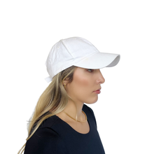 Load image into Gallery viewer, Mrs bride hat flat lay, custom embroidered cotton hat