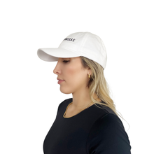 Load image into Gallery viewer, funny brunch hat women Doses Mimosas, white embroidered cotton dad hat