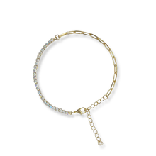 Load image into Gallery viewer, 18k gold-filled half and half mixed chain necklace for women, unique jewelry