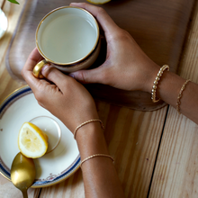 Load image into Gallery viewer, gold rope bracelet women, tarnish-resistant textured chain wrist jewelry