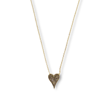 Load image into Gallery viewer, 18k gold-filled pave heart pendant necklace for women, CZ crystal heart jewelry