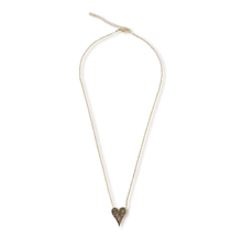 Load image into Gallery viewer, pave heart necklace styled look, 18k gold-filled CZ women jewelry