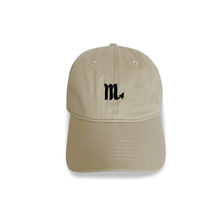 Load image into Gallery viewer, Zodiac Sign Scorpio embroidered khaki dad hat