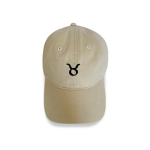 Load image into Gallery viewer, Zodiac Sign Taurus embroidered khaki dad hat